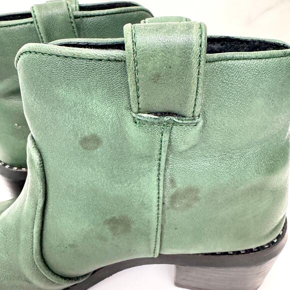 Jeffrey Campbell Womens Konda Ankle Boot Booties Size 7 Leather Western Green - Picture 10 of 10